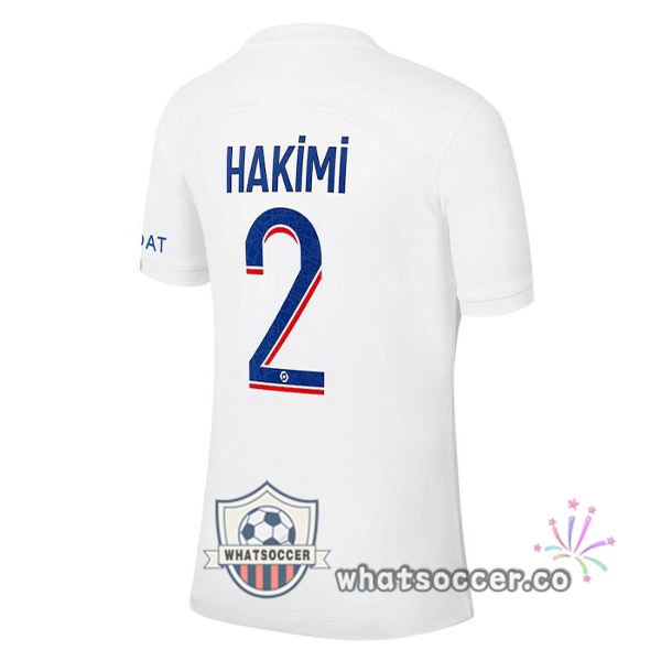Paris PSG (HAKIMI 2) Third Soccer Jerseys White 2022-2023