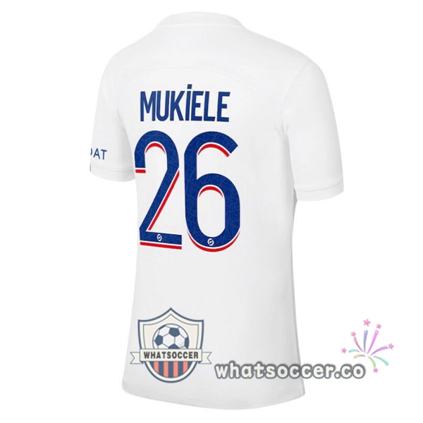 Paris PSG (MUKIELE 26) Third Soccer Jerseys White 2022-2023