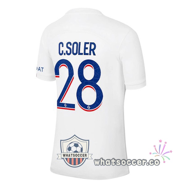 Paris PSG (C. SOLER 28) Third Soccer Jerseys White 2022-2023
