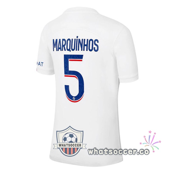 Paris PSG (MARQUINHOS 5) Third Soccer Jerseys White 2022-2023
