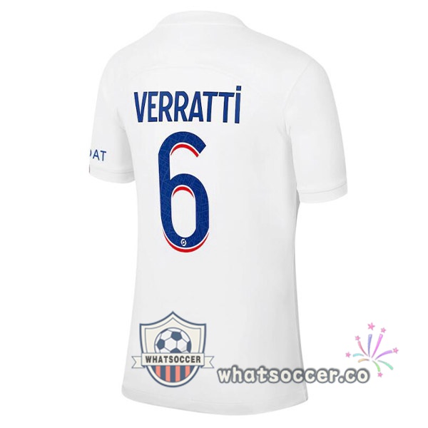 Paris PSG (VERRATTI 6) Third Soccer Jerseys White 2022-2023