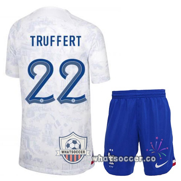 France (TRUFFERT 22) Kids Away Soccer Jerseys White 2022-2023