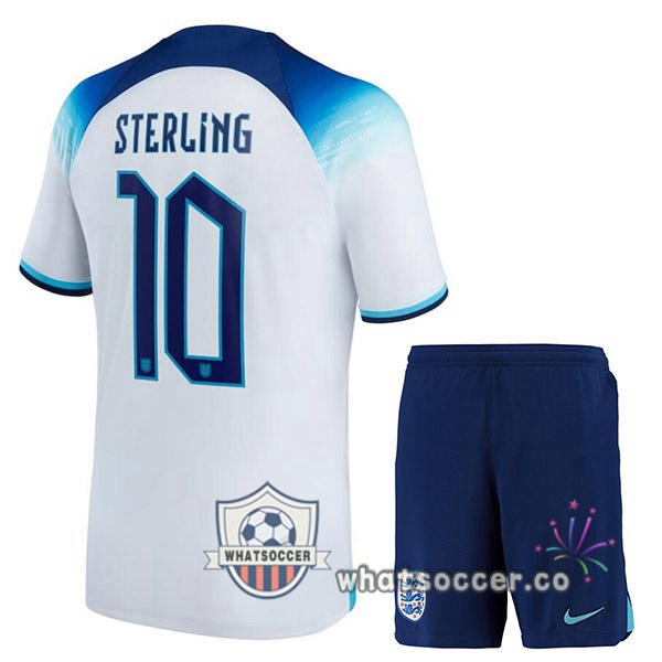 England (STERLING 10) Kids Home Soccer Jerseys White 2022-2023
