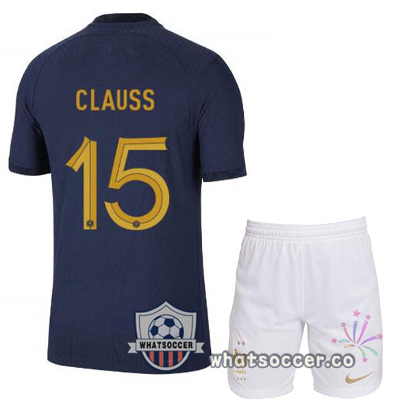 France (CLAUSS 15) Kids Home Soccer Jerseys Blue Royal 2022-2023