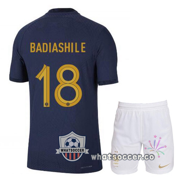 France (BADIASHILE 18) Kids Home Soccer Jerseys Blue Royal 2022-2023