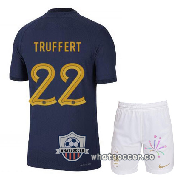 France (TRUFFERT 22) Kids Home Soccer Jerseys Blue Royal 2022-2023