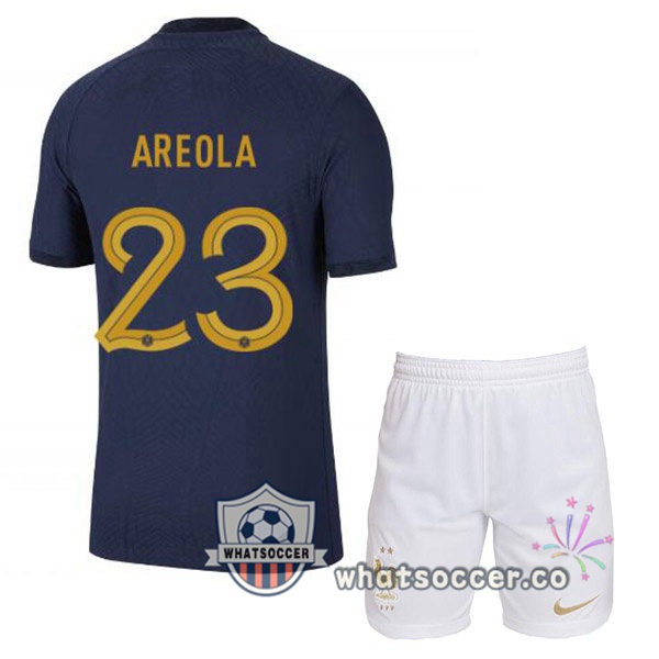 France (AREOLA 23) Kids Home Soccer Jerseys Blue Royal 2022-2023