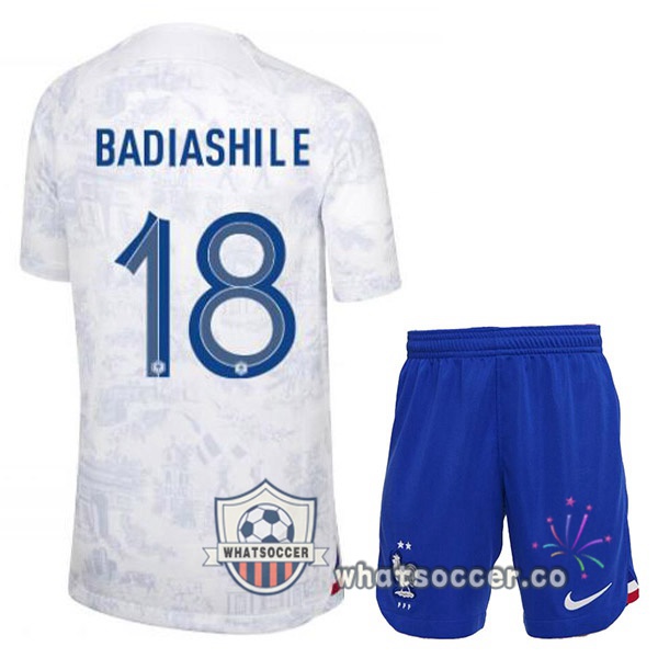 France (BADIASHILE 18) Kids Away Soccer Jerseys White 2022-2023