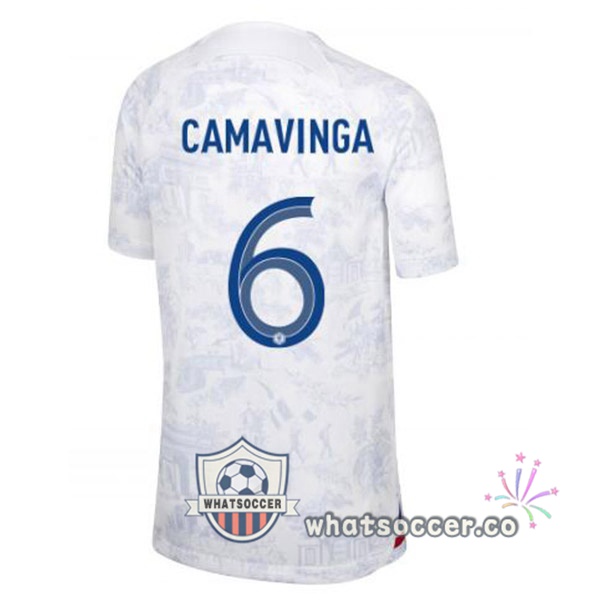 France (CAMAVINGA 6) Away Soccer Jerseys White 2022-2023