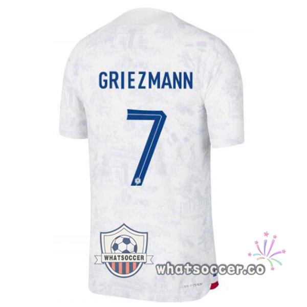 France (GRIEZMANN 7) Away Soccer Jerseys White 2022-2023