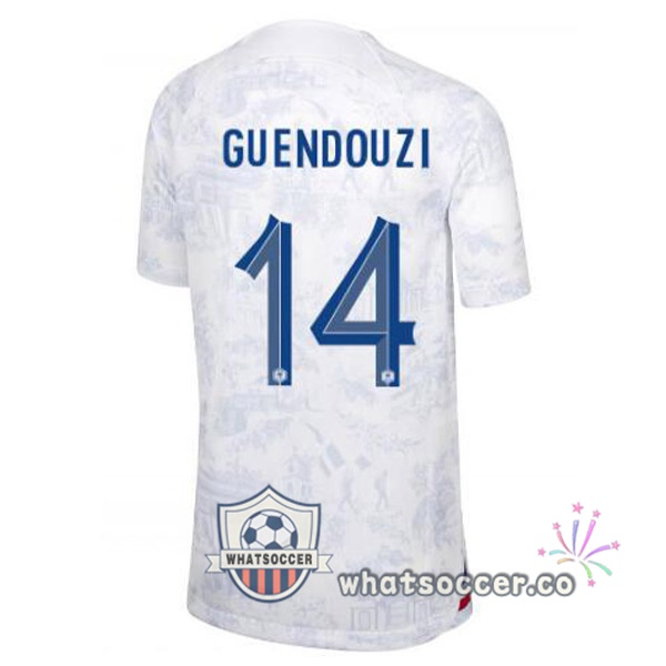 France (GUENDOUZI 14) Away Soccer Jerseys White 2022-2023