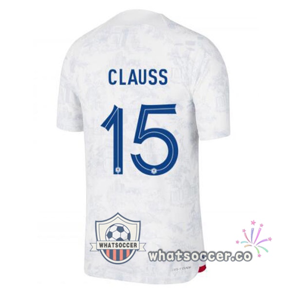 France (CLAUSS 15) Away Soccer Jerseys White 2022-2023