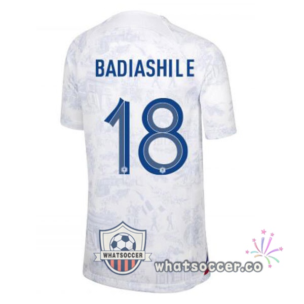 France (BADIASHILE 18) Away Soccer Jerseys White 2022-2023