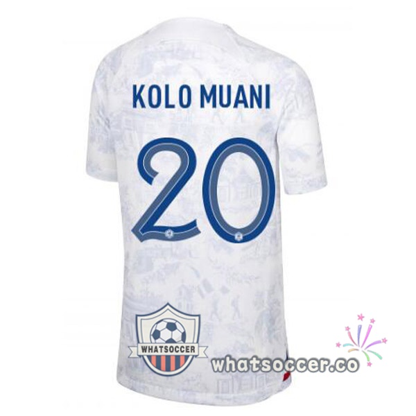 France (KOLO MUANI 20) Away Soccer Jerseys White 2022-2023