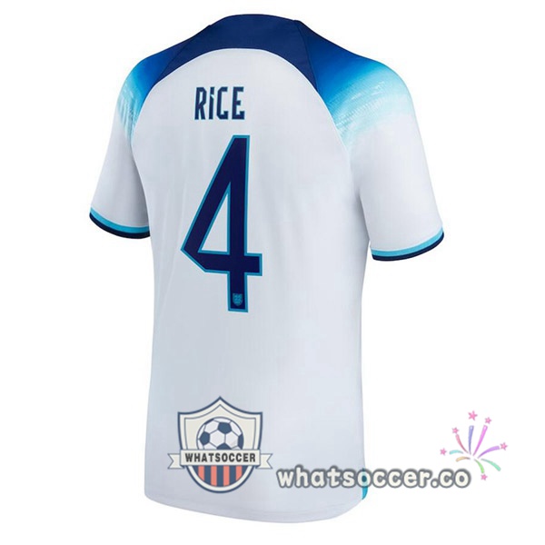England (RICE 4) Home Soccer Jerseys White 2022-2023