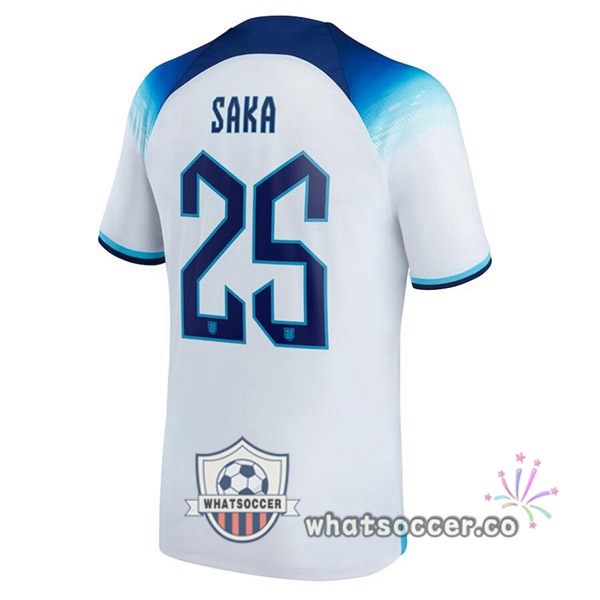 England (SAKA 25) Home Soccer Jerseys White 2022-2023