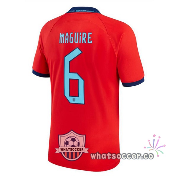 England (MAGUIRE 6) Away Soccer Jerseys Red 2022-2023