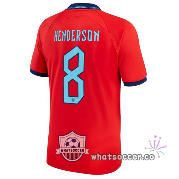 England (HENDERSON 8) Away Soccer Jerseys Red 2022-2023