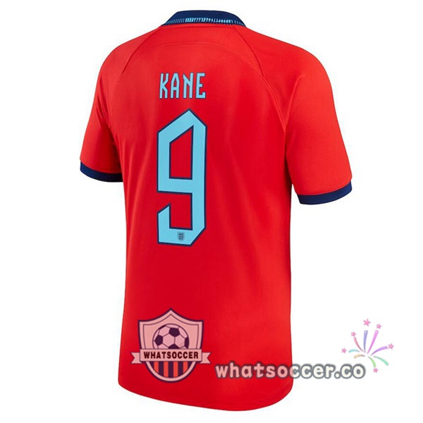 England (KANE 9) Away Soccer Jerseys Red 2022-2023