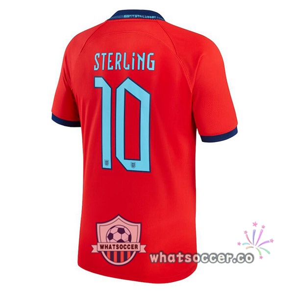 England (STERLING 10) Away Soccer Jerseys Red 2022-2023