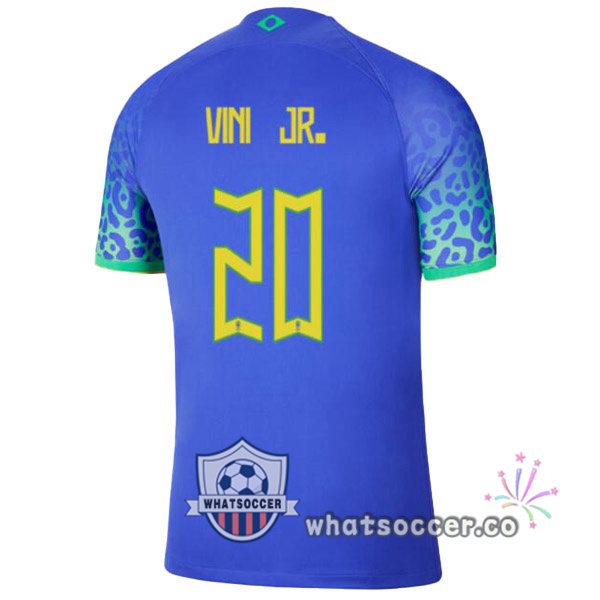 Brazil (VINI JR. 20) Away Soccer Jerseys Blue 2022-2023