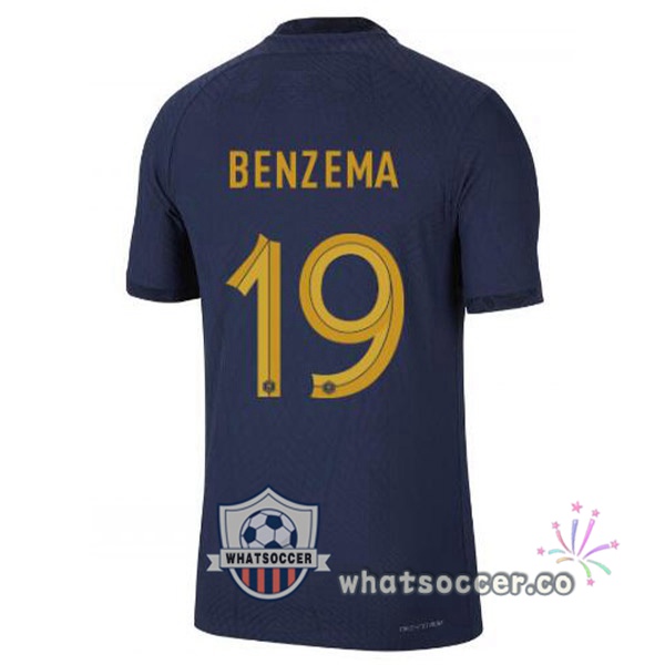 France (BENZEMA 19) Home Soccer Jerseys Blue Royal 2022-2023