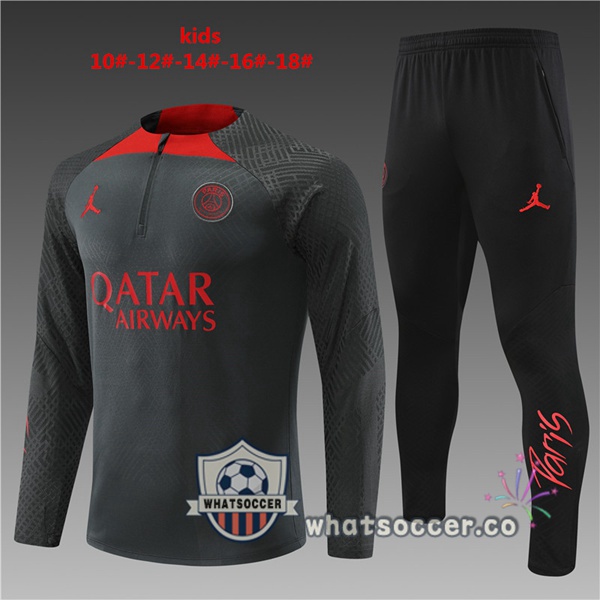 Paris PSG Kids Gray Tracksuit 2022-2023
