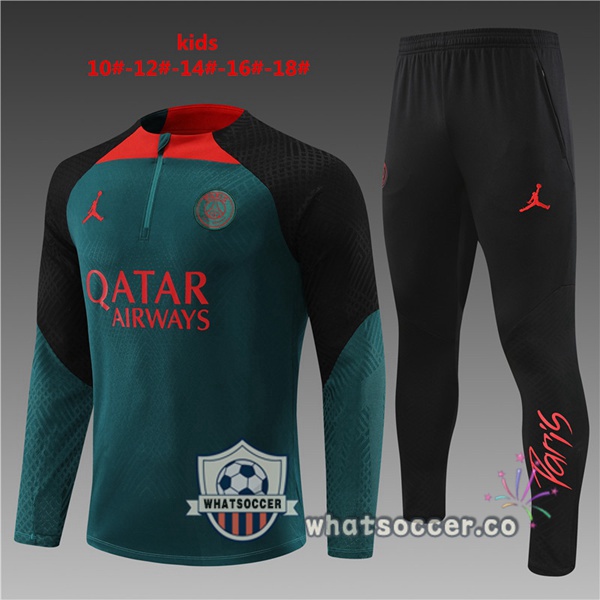 Paris PSG Kids Green Tracksuit 2022-2023