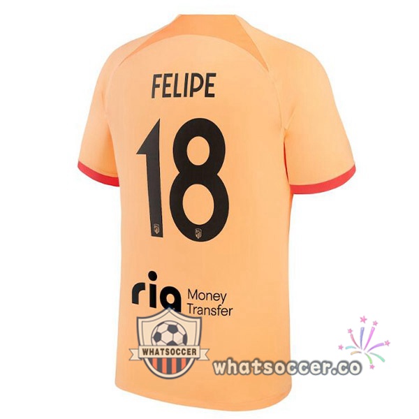 Atletico Madrid (FELIPE 18) Third Soccer Jerseys Orange 2022-2023