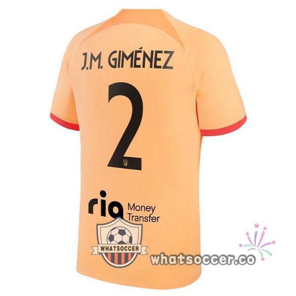 Atletico Madrid (J.M GIMÉNEZ 2) Third Soccer Jerseys Orange 2022-2023