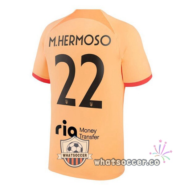 Atletico Madrid (M.HERMOSO 22) Third Soccer Jerseys Orange 2022-2023