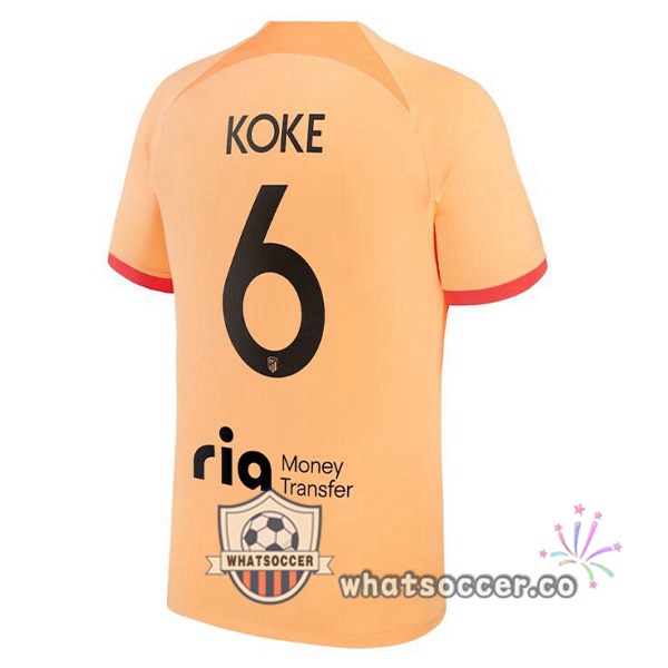 Atletico Madrid (KOKE 6) Third Soccer Jerseys Orange 2022-2023