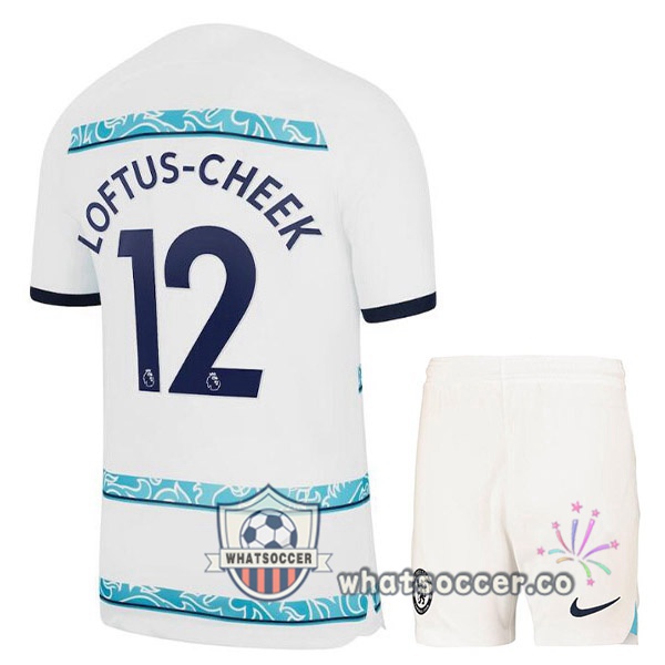 FC Chelsea (LOFTUS-CHEEK 12) Kids Away Soccer Jerseys White 2022-2023