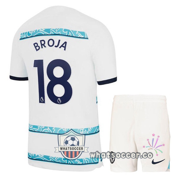 FC Chelsea (BROJA 18) Kids Away Soccer Jerseys White 2022-2023