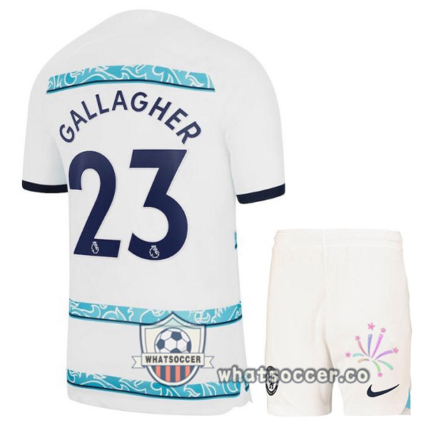 FC Chelsea (GALLAGHER 23) Kids Away Soccer Jerseys White 2022-2023