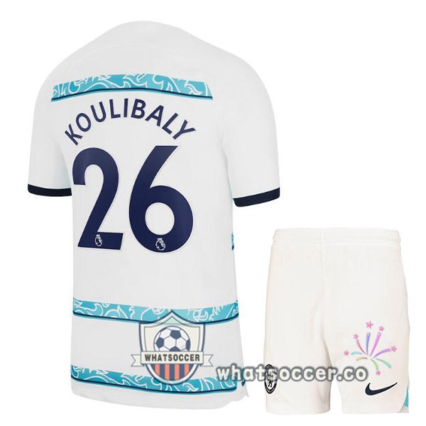 FC Chelsea (KOULIBALY 26) Kids Away Soccer Jerseys White 2022-2023