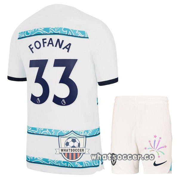 FC Chelsea (FOFANA 33) Kids Away Soccer Jerseys White 2022-2023