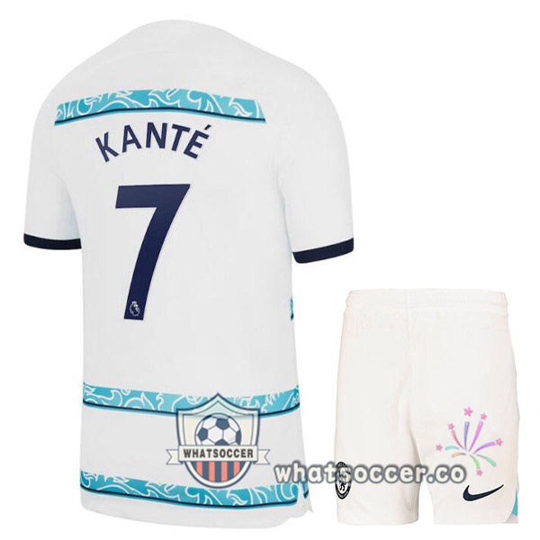 FC Chelsea (KANTÉ 7) Kids Away Soccer Jerseys White 2022-2023