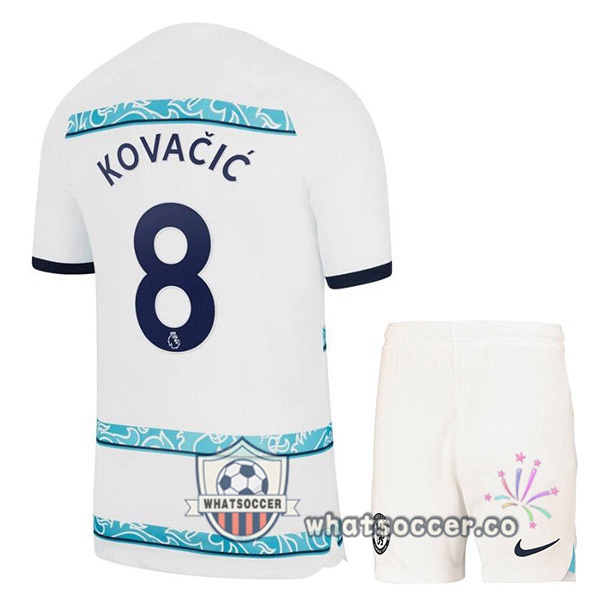 FC Chelsea (KOVACIC 8) Kids Away Soccer Jerseys White 2022-2023