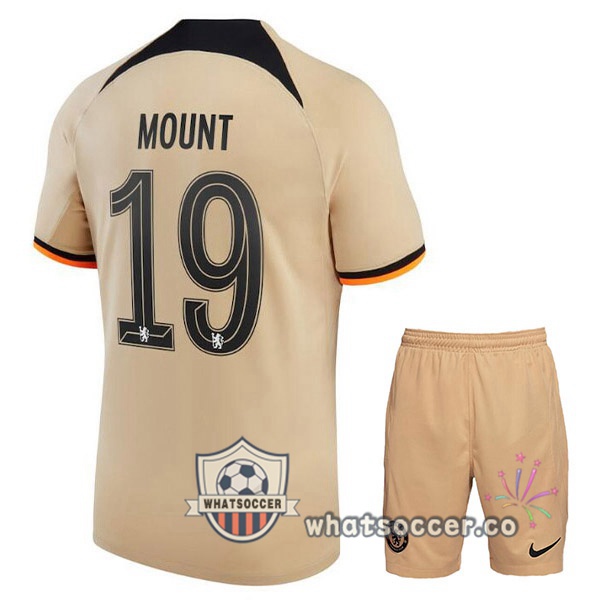 FC Chelsea (MOUNT 19) Kids Third Soccer Jerseys Marron 2022-2023