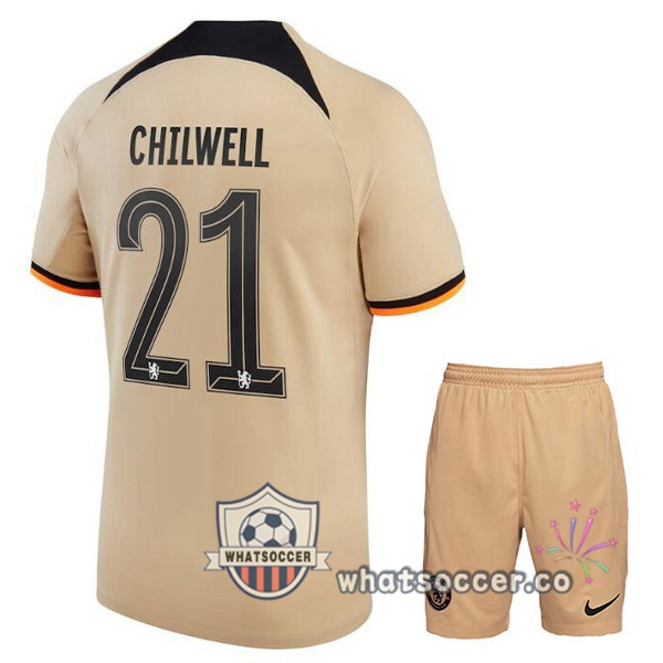 FC Chelsea (CHILWELL 21) Kids Third Soccer Jerseys Marron 2022-2023