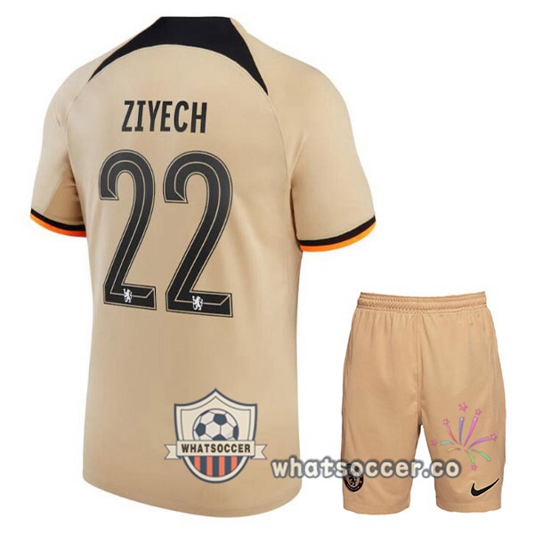 FC Chelsea (ZIYECH 22) Kids Third Soccer Jerseys Marron 2022-2023