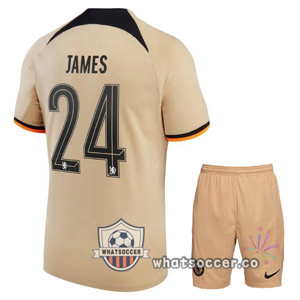 FC Chelsea (JAMES 24) Kids Third Soccer Jerseys Marron 2022-2023