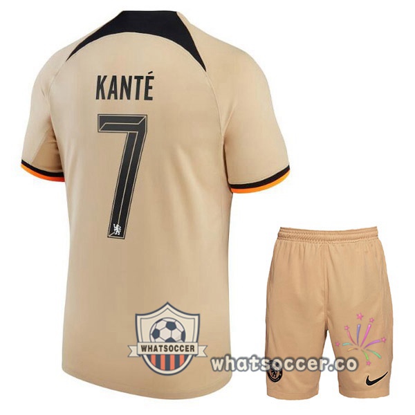 FC Chelsea (KANTÉ 7) Kids Third Soccer Jerseys Marron 2022-2023