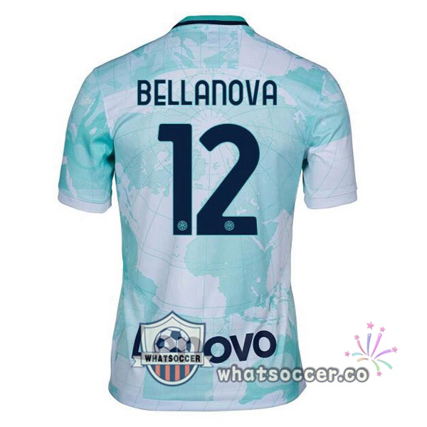 Inter Milan (BELLANOVA 12) Away Soccer Jerseys White Green 2022-2023