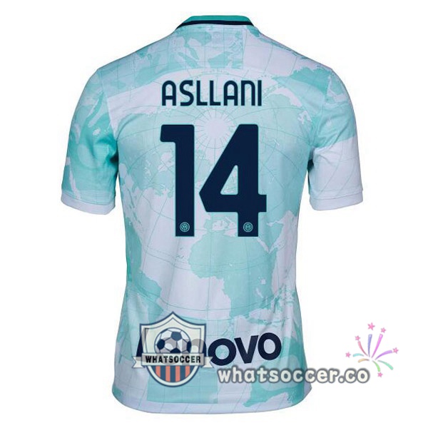Inter Milan (ASLLANI 14) Away Soccer Jerseys White Green 2022-2023