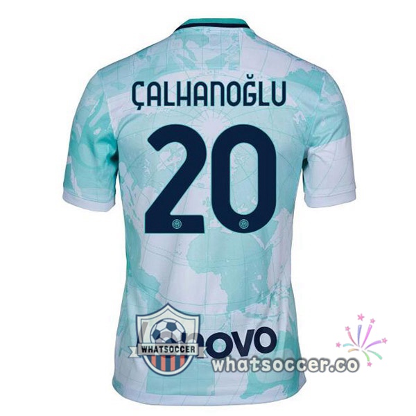 Inter Milan (ÇALHANOĞLU 20) Away Soccer Jerseys White Green 2022-2023