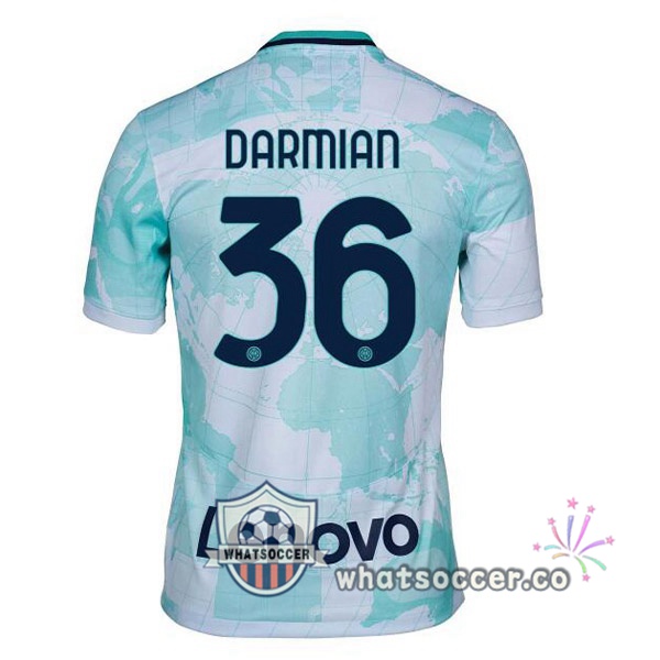 Inter Milan (DARMIAN 36) Away Soccer Jerseys White Green 2022-2023
