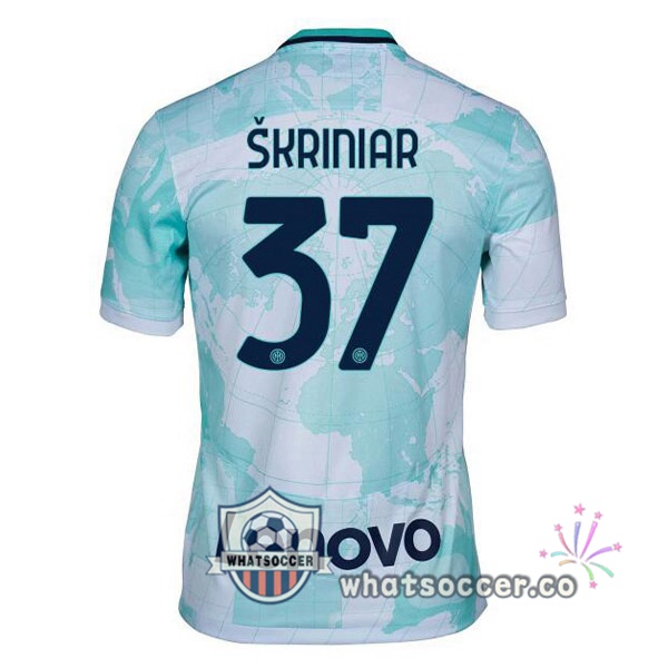 Inter Milan (ŠKRINIAR 37) Away Soccer Jerseys White Green 2022-2023
