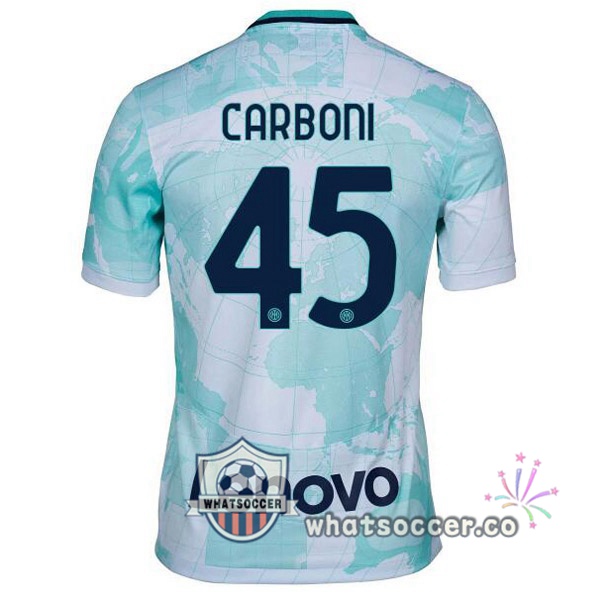 Inter Milan (CARBONI 45) Away Soccer Jerseys White Green 2022-2023